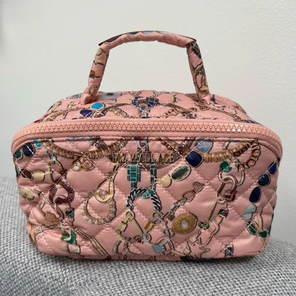 MZ Wallace x Marla Aaron Pink Lock Print Accordion Jewelry Case Bag - Picture 3 of 16